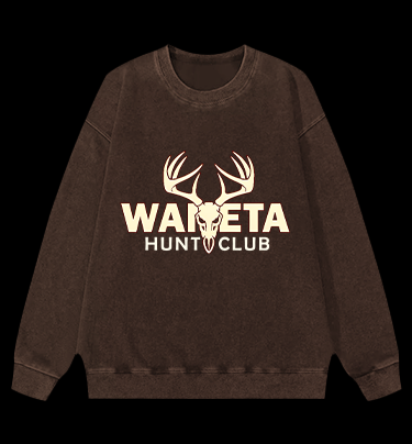 Deer Antler Club Vintage Washed 100% Cotton Sweatshirt