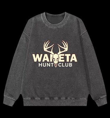 Deer Antler Club Vintage Washed 100% Cotton Sweatshirt
