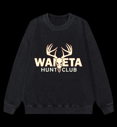 Deer Antler Club Vintage Washed 100% Cotton Sweatshirt