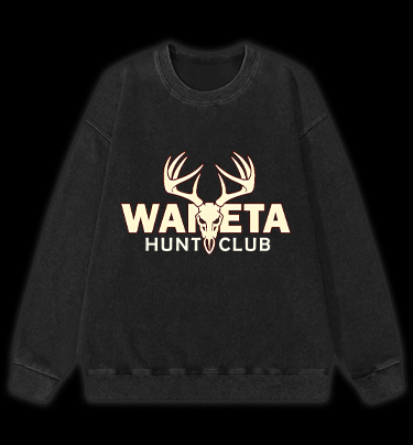 Deer Antler Club Vintage Washed 100% Cotton Sweatshirt