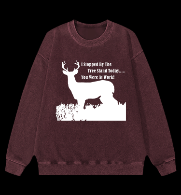 Deer: Work vs Hunt Vintage Washed 100% Cotton Sweatshirt