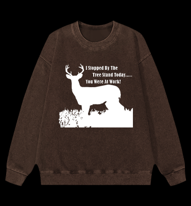 Deer: Work vs Hunt Vintage Washed 100% Cotton Sweatshirt
