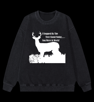 Deer: Work vs Hunt Vintage Washed 100% Cotton Sweatshirt