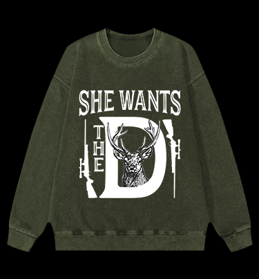 Deer:She Wants Vintage Washed 100% Cotton Sweatshirt