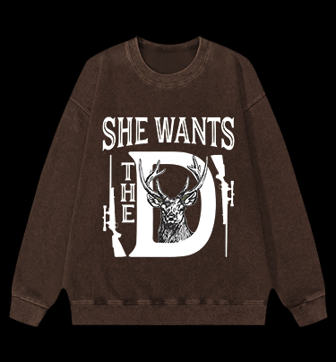 Deer:She Wants Vintage Washed 100% Cotton Sweatshirt