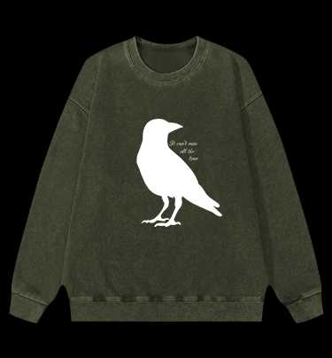 Crow's Rain Wisdom Vintage Washed 100% Cotton Sweatshirt