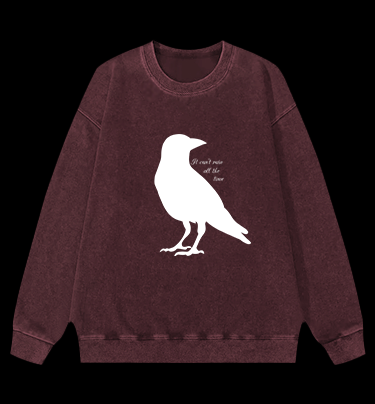 Crow's Rain Wisdom Vintage Washed 100% Cotton Sweatshirt