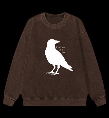 Crow's Rain Wisdom Vintage Washed 100% Cotton Sweatshirt
