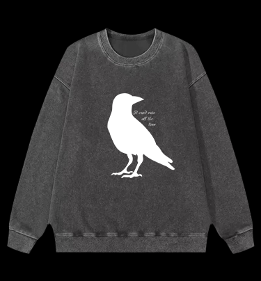 Crow's Rain Wisdom Vintage Washed 100% Cotton Sweatshirt