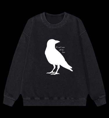 Crow's Rain Wisdom Vintage Washed 100% Cotton Sweatshirt