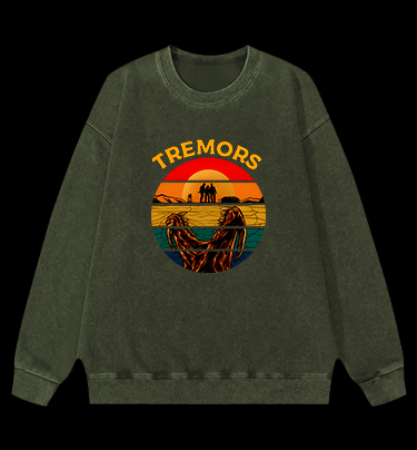 Monster Sunset Tremors Vintage Washed 100% Cotton Sweatshirt