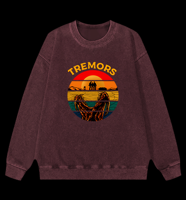 Monster Sunset Tremors Vintage Washed 100% Cotton Sweatshirt