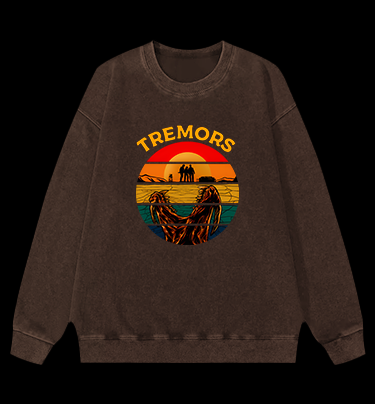 Monster Sunset Tremors Vintage Washed 100% Cotton Sweatshirt