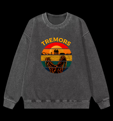 Monster Sunset Tremors Vintage Washed 100% Cotton Sweatshirt
