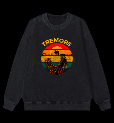 Monster Sunset Tremors Vintage Washed 100% Cotton Sweatshirt