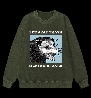 Mouse's Trash Plan Vintage Washed 100% Cotton Sweatshirt