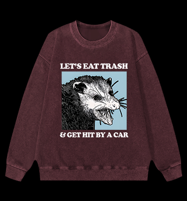 Mouse's Trash Plan Vintage Washed 100% Cotton Sweatshirt