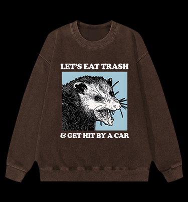 Mouse's Trash Plan Vintage Washed 100% Cotton Sweatshirt