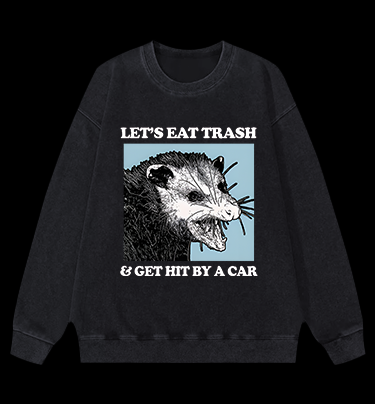 Mouse's Trash Plan Vintage Washed 100% Cotton Sweatshirt