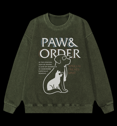 Dog & Cat Justice Vintage Washed 100% Cotton Sweatshirt