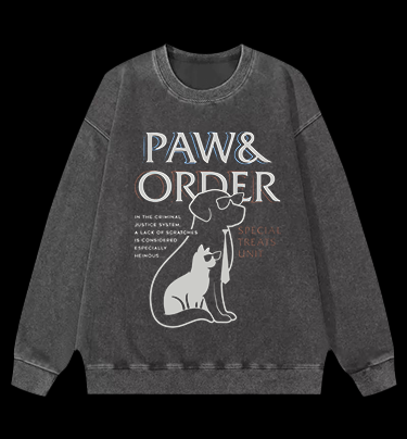 Dog & Cat Justice Vintage Washed 100% Cotton Sweatshirt