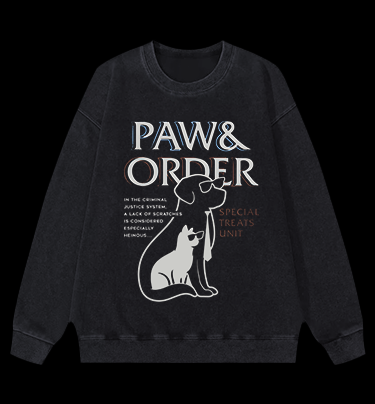 Dog & Cat Justice Vintage Washed 100% Cotton Sweatshirt