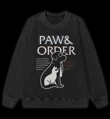 Dog & Cat Justice Vintage Washed 100% Cotton Sweatshirt