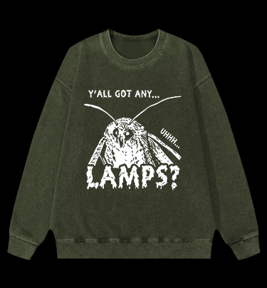 Moth Wants Lamps Vintage Washed 100% Cotton Sweatshirt
