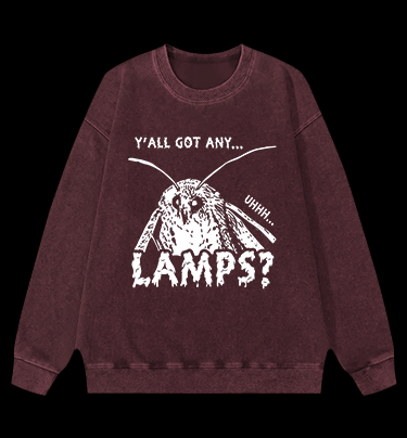 Moth Wants Lamps Vintage Washed 100% Cotton Sweatshirt
