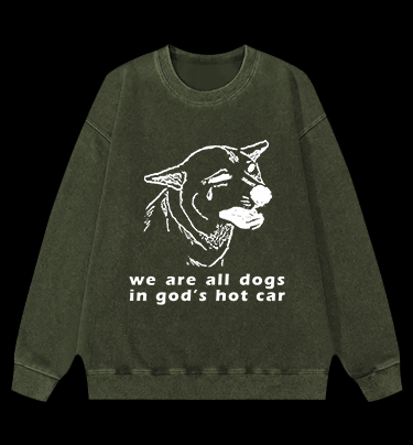 Dog's Helpless Mood Vintage Washed 100% Cotton Sweatshirt