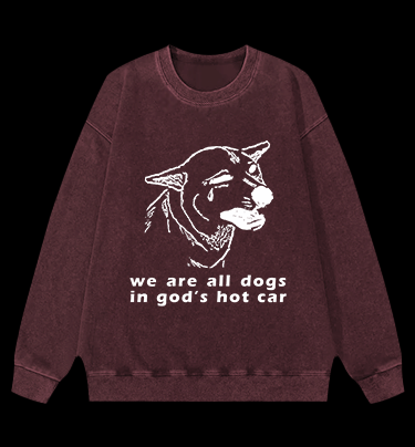Dog's Helpless Mood Vintage Washed 100% Cotton Sweatshirt