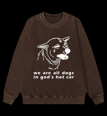 Dog's Helpless Mood Vintage Washed 100% Cotton Sweatshirt