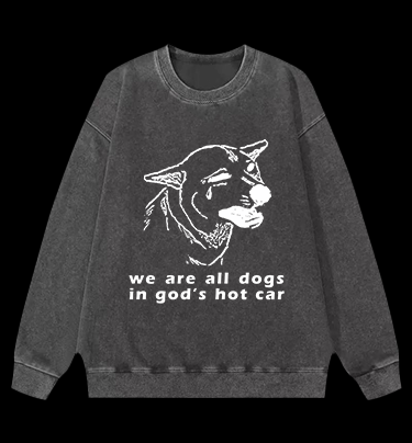 Dog's Helpless Mood Vintage Washed 100% Cotton Sweatshirt