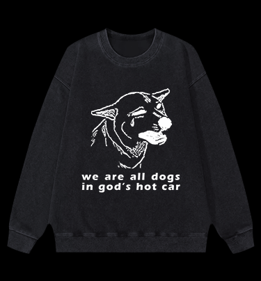 Dog's Helpless Mood Vintage Washed 100% Cotton Sweatshirt