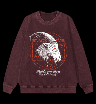 Goat's Dark Tempt Vintage Washed 100% Cotton Sweatshirt