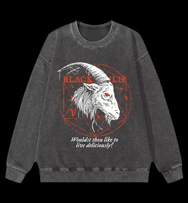 Goat's Dark Tempt Vintage Washed 100% Cotton Sweatshirt