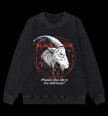 Goat's Dark Tempt Vintage Washed 100% Cotton Sweatshirt