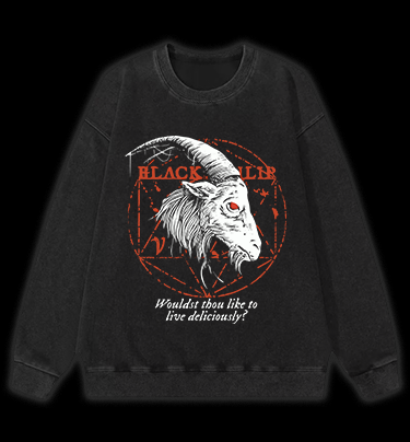 Goat's Dark Tempt Vintage Washed 100% Cotton Sweatshirt