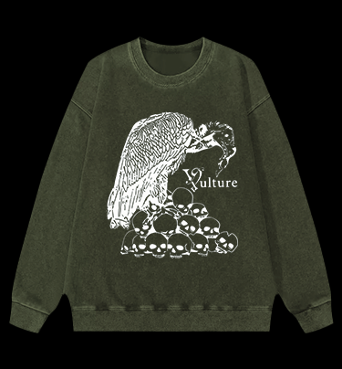 Vulture Dark's Realm Vintage Washed 100% Cotton Sweatshirt