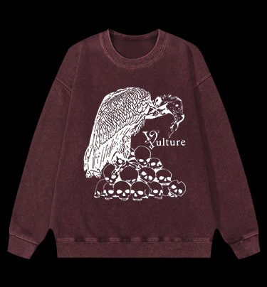 Vulture Dark's Realm Vintage Washed 100% Cotton Sweatshirt
