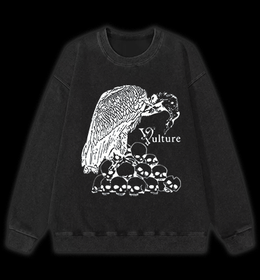 Vulture Dark's Realm Vintage Washed 100% Cotton Sweatshirt