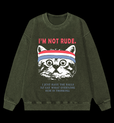 Cat's Bold Truth Vintage Washed 100% Cotton Sweatshirt