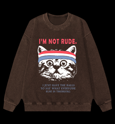 Cat's Bold Truth Vintage Washed 100% Cotton Sweatshirt