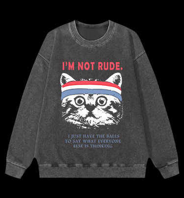 Cat's Bold Truth Vintage Washed 100% Cotton Sweatshirt