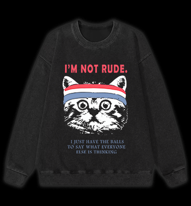 Cat's Bold Truth Vintage Washed 100% Cotton Sweatshirt