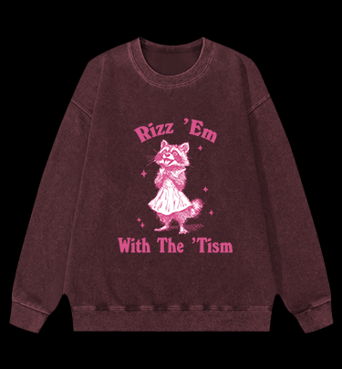 Raccoon: Cute Charmer Vintage Washed 100% Cotton Sweatshirt