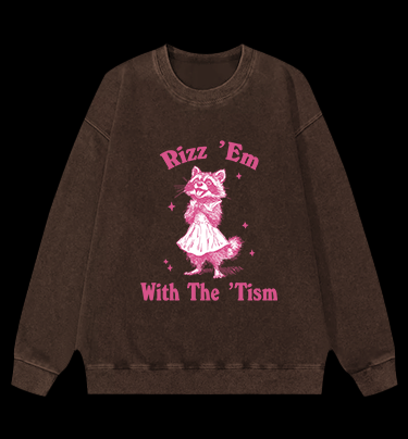 Raccoon: Cute Charmer Vintage Washed 100% Cotton Sweatshirt