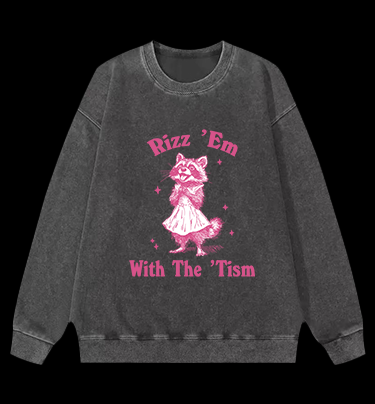 Raccoon: Cute Charmer Vintage Washed 100% Cotton Sweatshirt