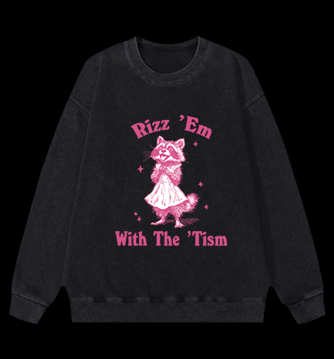 Raccoon: Cute Charmer Vintage Washed 100% Cotton Sweatshirt