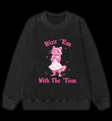 Raccoon: Cute Charmer Vintage Washed 100% Cotton Sweatshirt